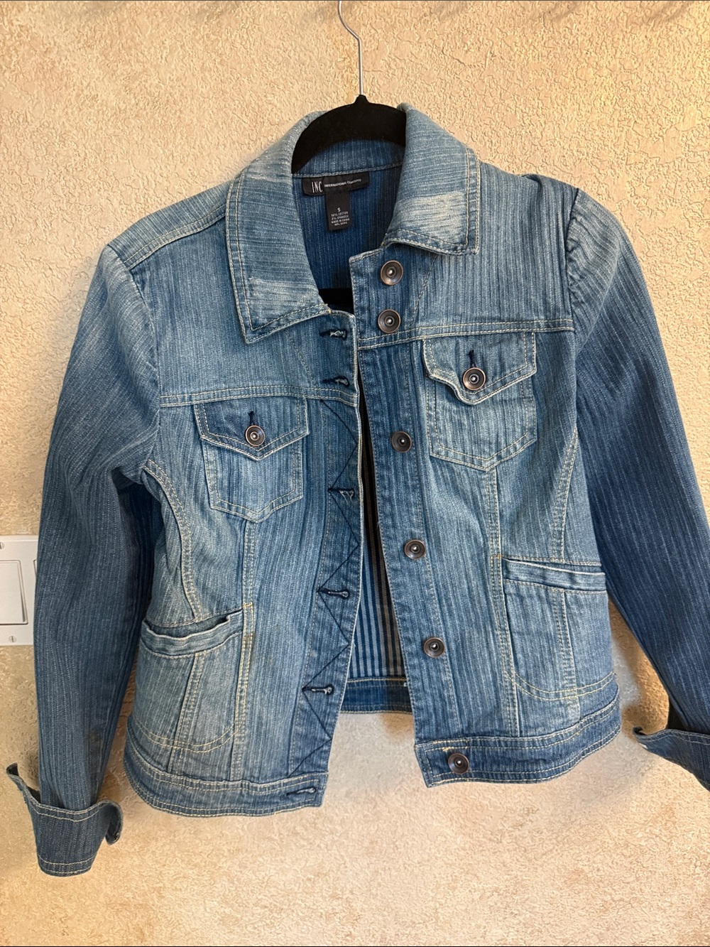 INC International Concepts Faded Blue Denim Jacket